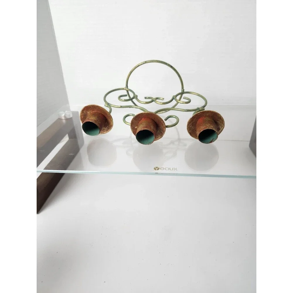 Husna Imports 3 Tier Wrought Iron Candelabra